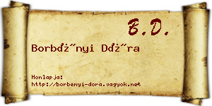 Borbényi Dóra névjegykártya