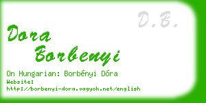 dora borbenyi business card